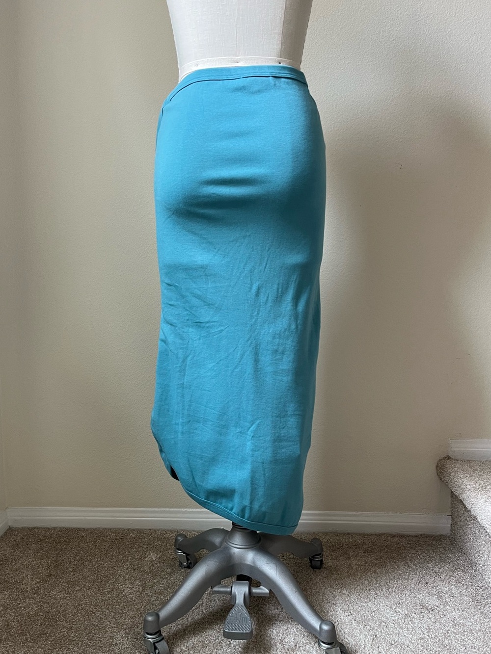 The Line by K Costa Teal Asymmetrical Midi Skirt - Picture 4 of 5